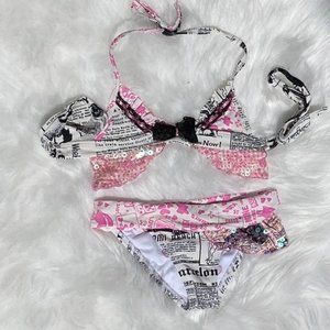 Girls Boutique Paradizia Bikini Swimsuit Bathing Suit Sequins Embellished Size 4